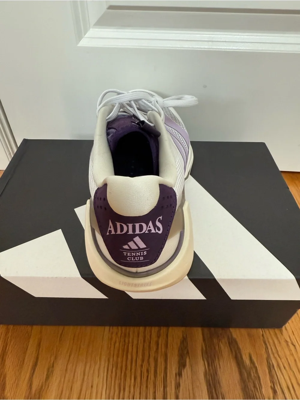 Adidas Adizero Tennis Shoes White Lavender Purple